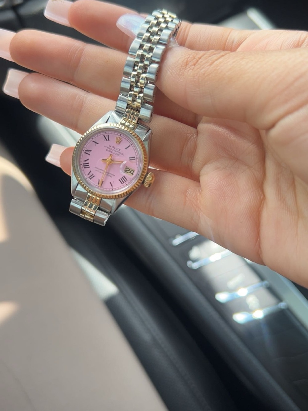 Rolex Two-Tone Pink Dial Ladies Datejust Watch - Picture 4 of 5